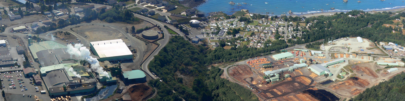 South Coast Lumber and Pacific Wood Laminates locations as seen by air