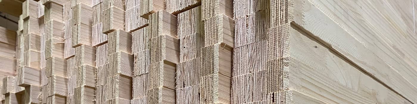 Stacked wood window and door components